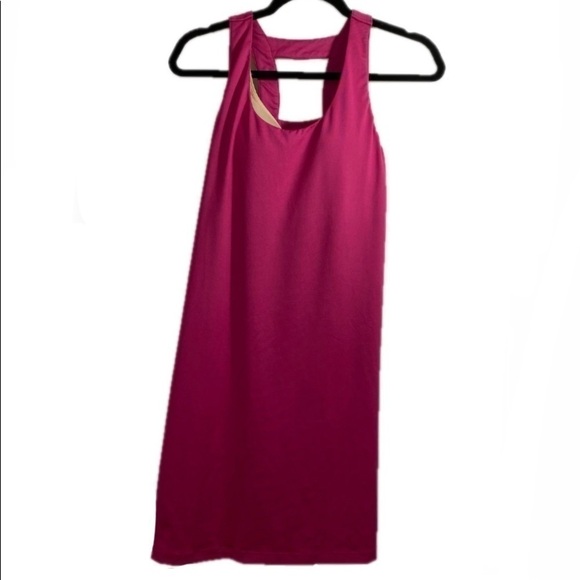 Athleta Dresses & Skirts - Athleta 819364 Racer Back Dress pink built in bra